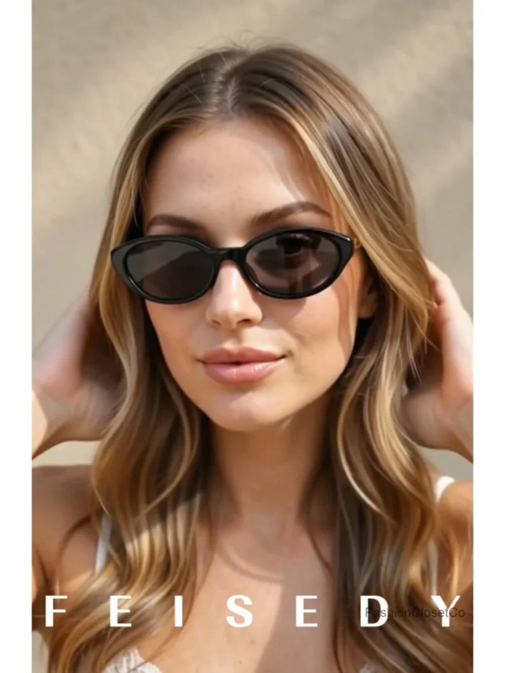 Retro Oval Cat Eye Sunglasses UV400 Protection Narrow Shades